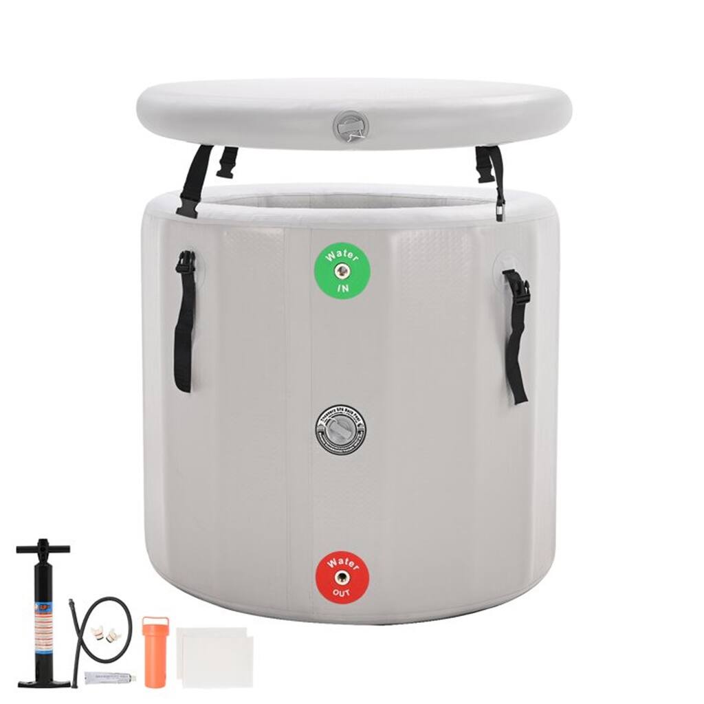 Portable Inflatable Ice Bath Tub with Insulated Lid, Hot and Cold