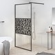 preview thumbnail 22 of 71, vidaXL Walk-in Shower Wall multi size Half Frosted ESG Glass Black