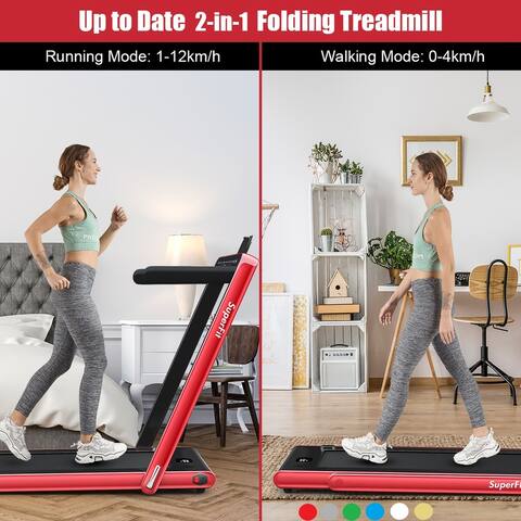 SuperFit 2.25HP 2 in 1 Dual Display Folding Treadmill Jogging Machine