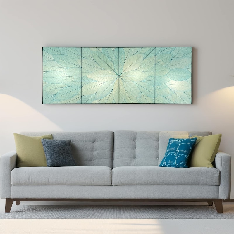 Eangee Handmade Sunburst Panel Wall Lamp, Cocoa Leaves Shade, 22 x 6 x 58 in. - 22 x 58 x 6 in