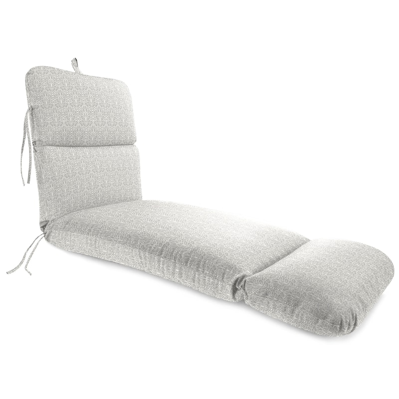74" x 22" Outdoor Chaise Lounge Cushion with Ties and Loop - 74'' L x 22'' W x 5'' H - Gray