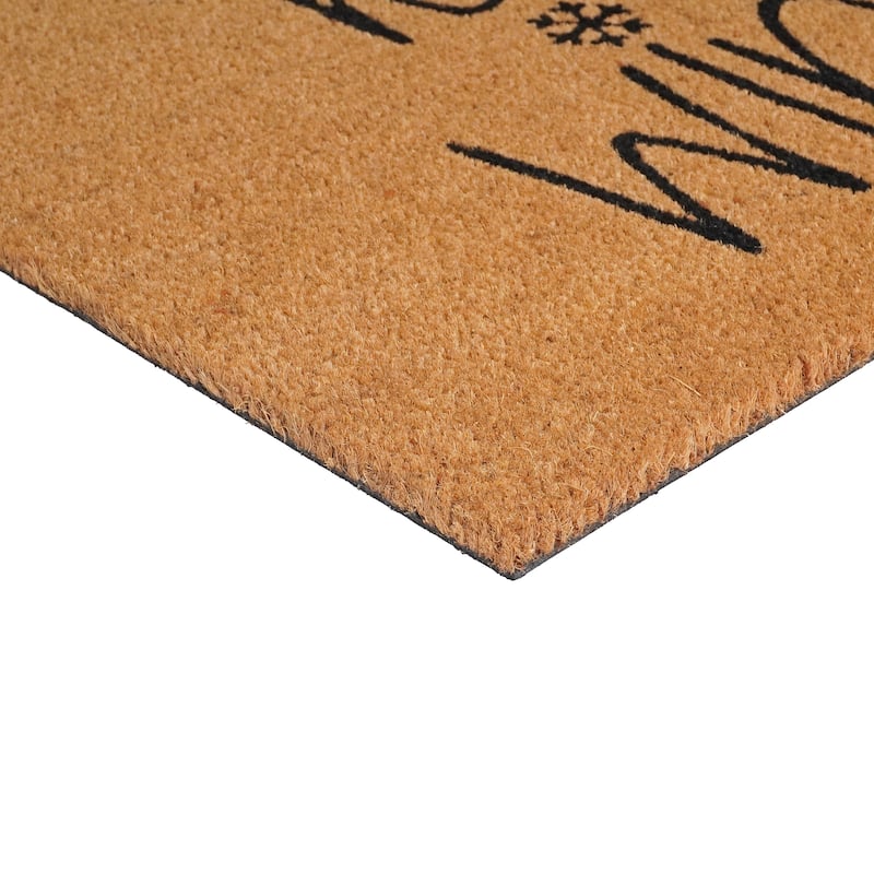 HomeRoots 24" X 36" Brown And Black Christmas Outdoor Coir Door Mat - 24.00' X '36.00