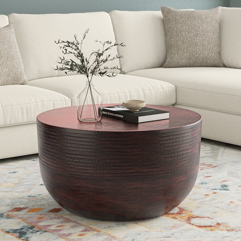 WYNDENHALL Jean 29.5 inch Wide Boho Metal Coffee Table & Fully Assembled - 29.5" W x 29.5" D x 16.7" H - Bronze