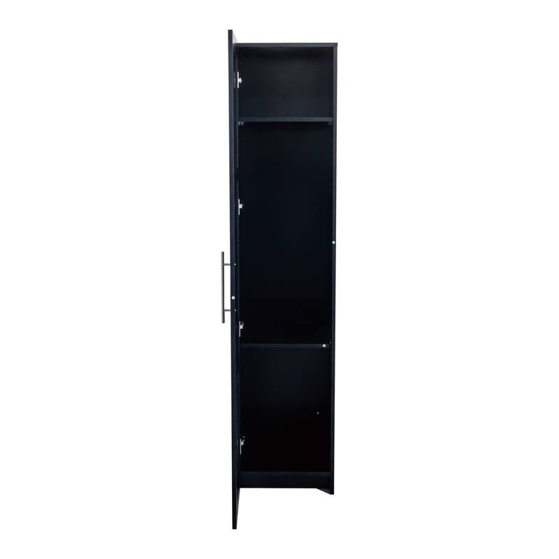 Roomfitters Stackable Wall Mounted Storage Cabinet, Tall Modern Organizer with Adjustable Shelves for Home or Office, Black
