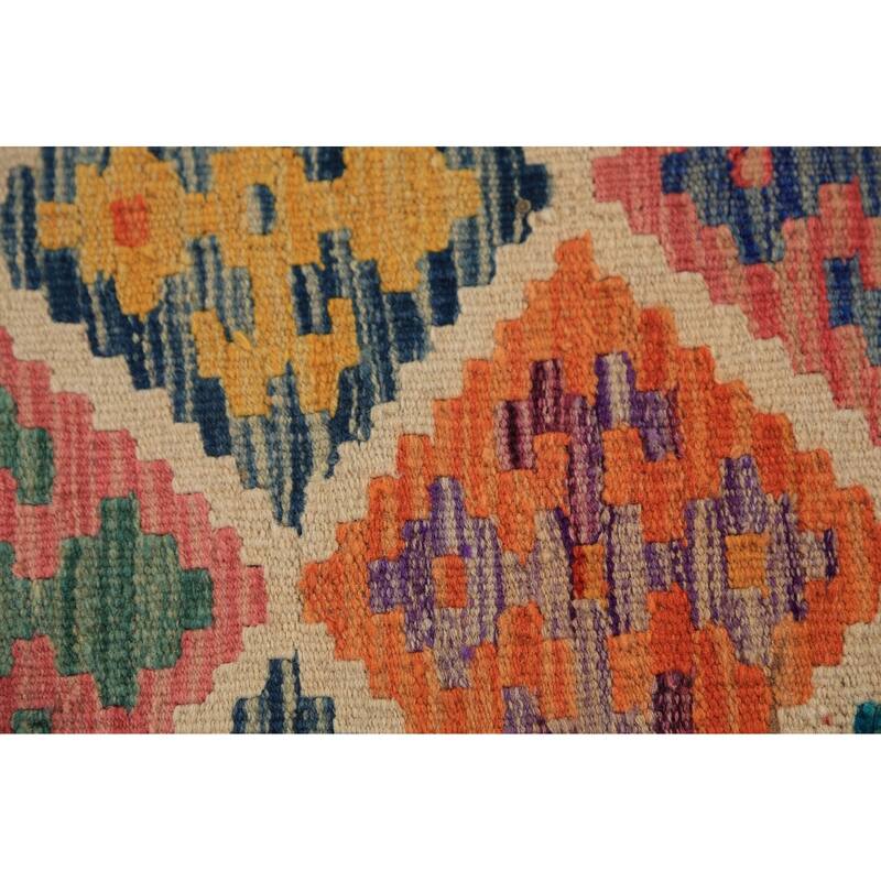 Reversible Kilim Oriental Area Rug Flatweave Wool Carpet - 7'11" x 9'8"