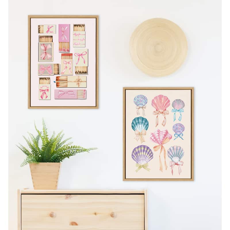 Sylvie Retro Matchboxes Bows Framed Canvas by Honey Island Studio
