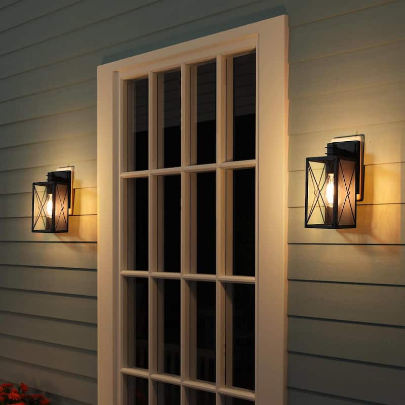 Bern Modern Matte Black Indoor/Outdoor Wall Sconces - L5" x W6.5" x H12"
