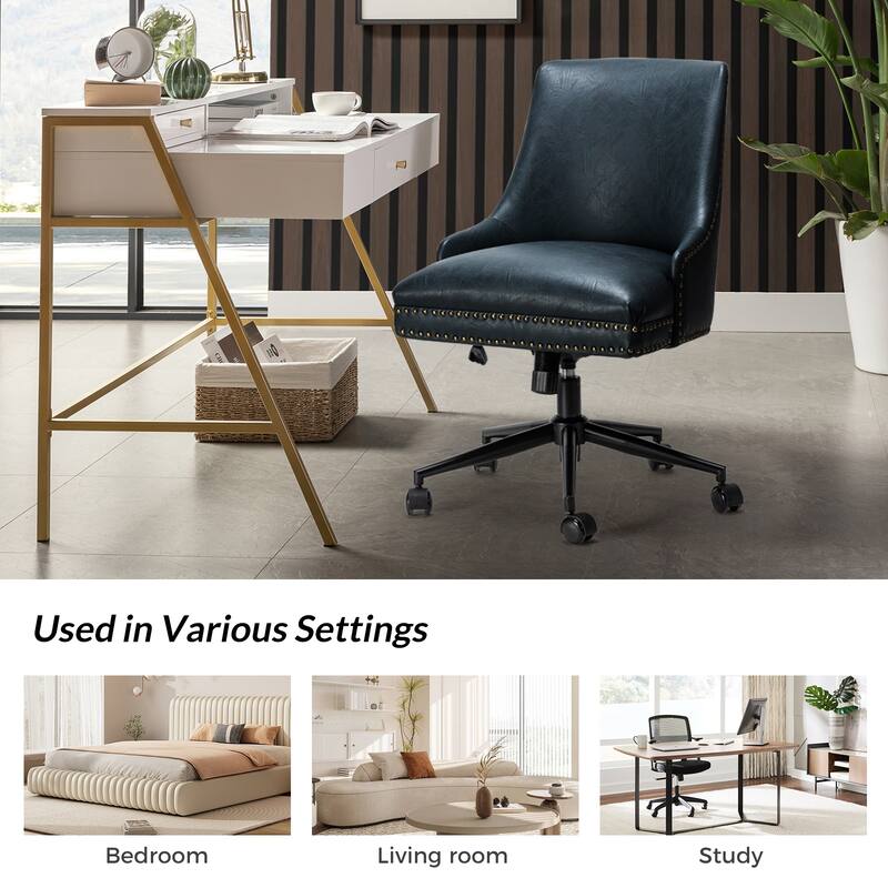 Sonia Modern Faux Leather Task Chair with Height-adjustable by HULALA HOME