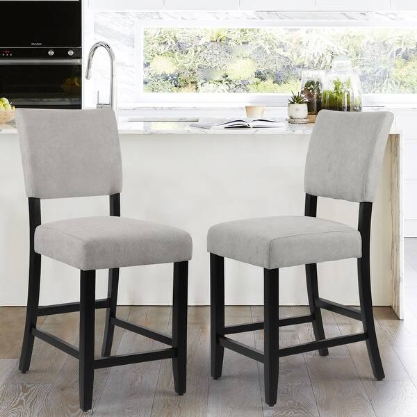 24 Inches Counter Height Bar Stools Upholstered Barstools with Brushed