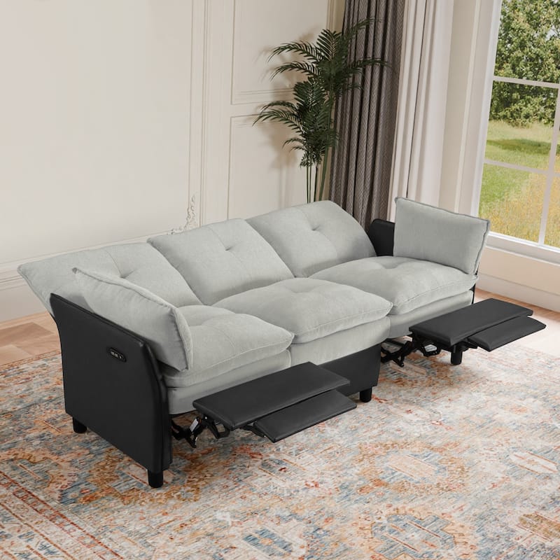 3 Seater Modern Soft Upholstered Power Reclining Sofa for Living Room