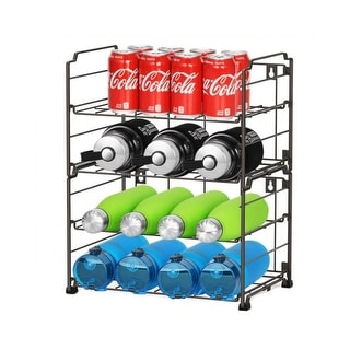Adjustable Water Bottle Organizer, 4 Tier Stackable Bottle Organizer