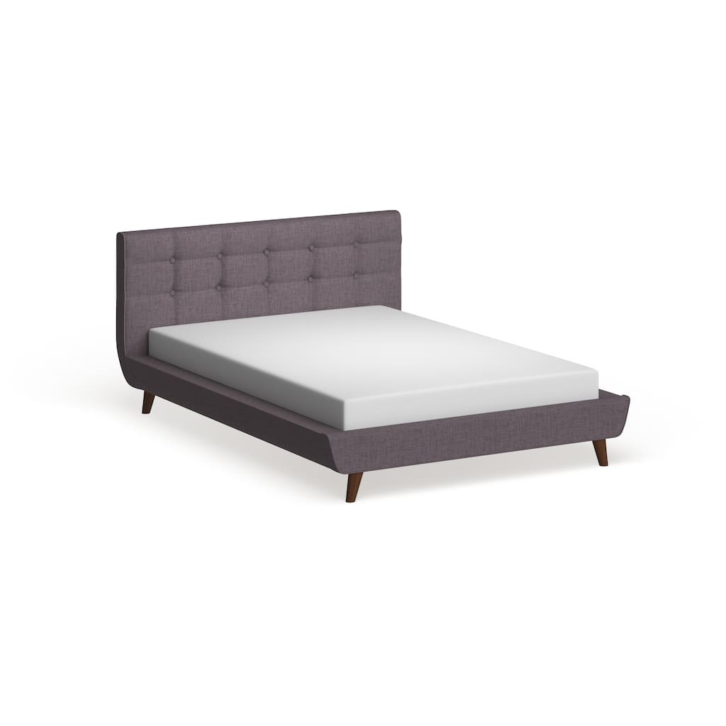 Baxton Studio Jonesy Mid-century Beige Linen Upholstered Platform Bed