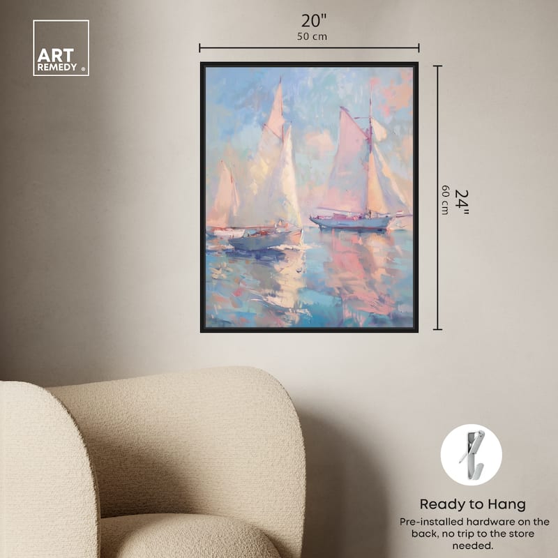 Art Remedy Set Sail Framed Sailing 1 Piece Canvas Wall Art