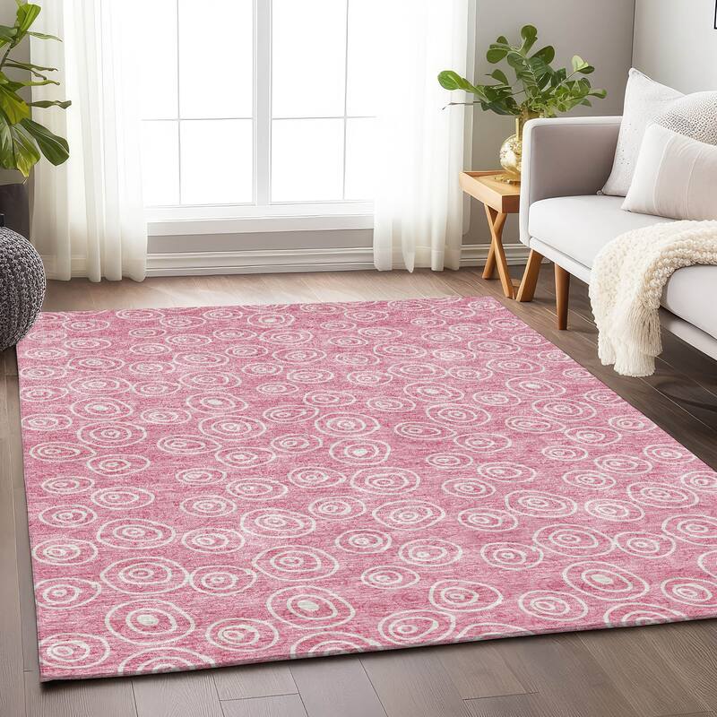 Premium Washable Super Soft Contemporary Zazzle Mayfield Rug - Pink - 10' x 14' - Rectangle