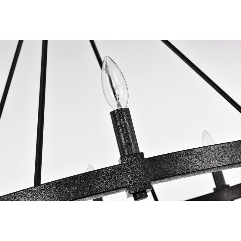 Gerrard Smith Iron 8-Light 32-Inch Wagon Wheel Chandelier
