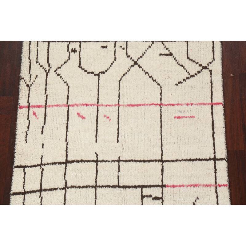 Tribal Moroccan Oriental Home Decor Area Rug Hand-knotted Wool Carpet - 4'1" x 6'7"