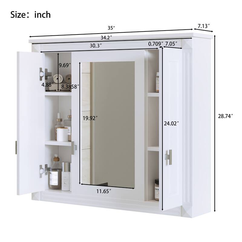Bathroom Wall Cabinet with Mirror