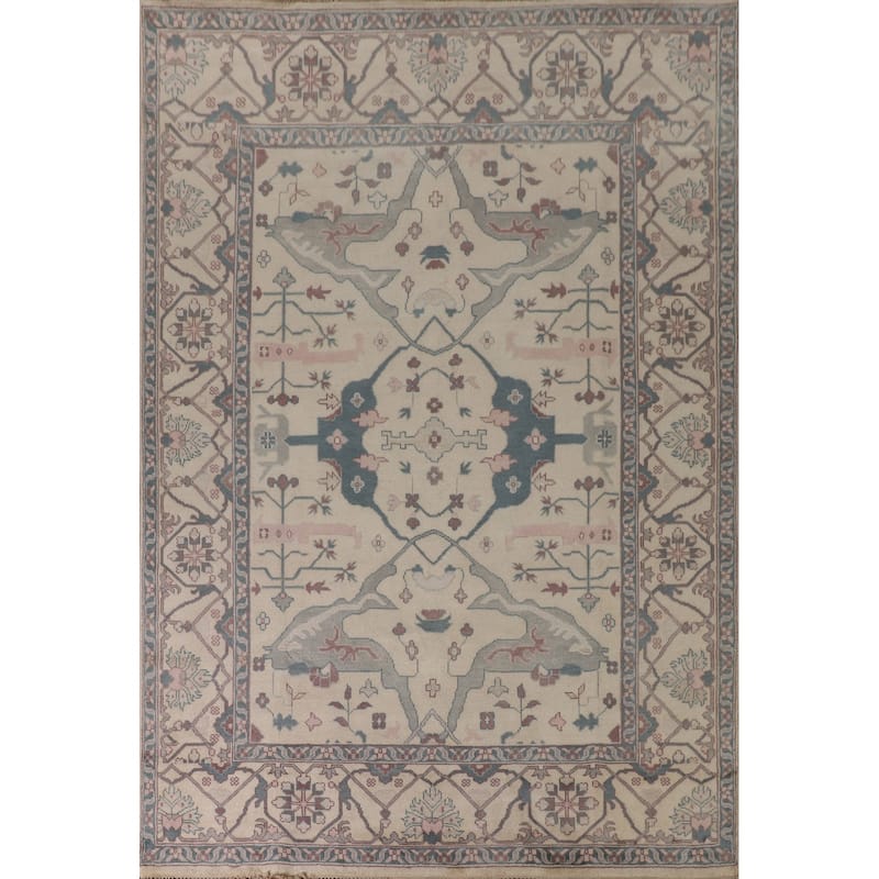 Oushak Oriental Area Rug Handmade Floral Wool Carpet - 9'0" x 11'9"