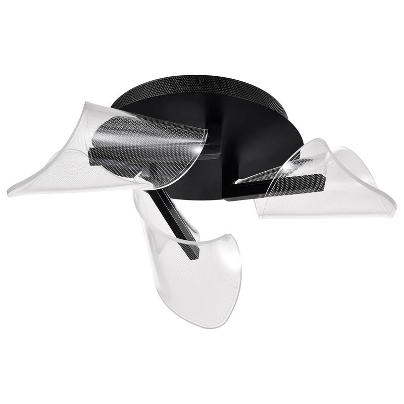 Sedona - 22 Inch LED Flush Mount - Matte Black - Silk Screened Acrylic Lens