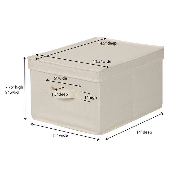 Household Essentials Storage Box with Lid and Handle Natural Beige