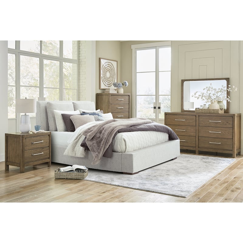 Signature Design by Ashley Cabalynn Light Brown Upholstered Platform Bed