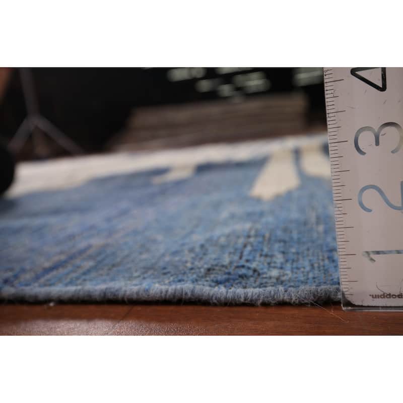 Striped Moroccan Modern Large Area Rug Hand-Knotted Wool Carpet - 11'9"x 15'8"
