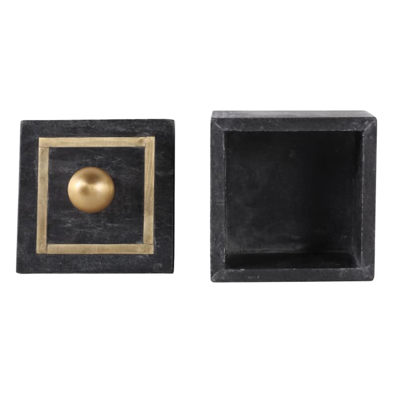 Marble Rectangular Box with Removable Lid - Home Decor