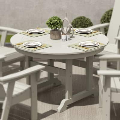 Polytrends Laguna Hdpe All Weather Outdoor Patio 47" Round Dining Table