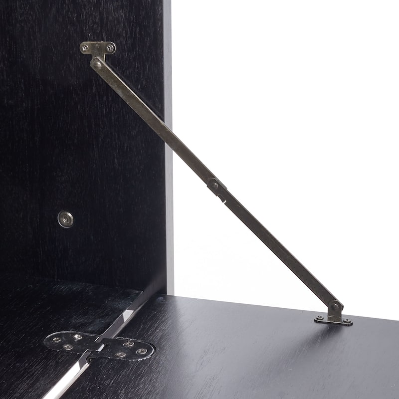 SAFAVIEH Ilianka Natural/Charcoal 3-Shelf 1 Door Etagere - 25" W x 15.4" L x 72" H - 25Wx15Dx72H