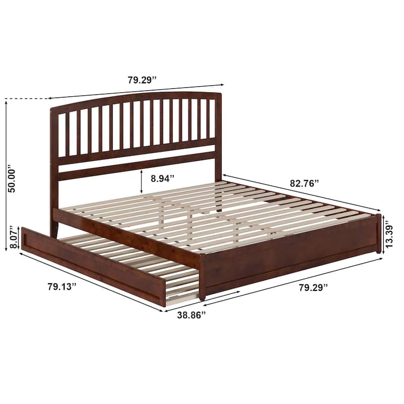 Lucia Platform Bed with Panel Footboard and Twin XL Trundle