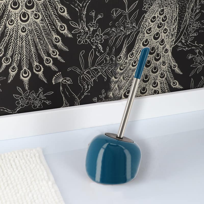 PISE Freestanding Toilet Brush and Holder Set - 15"H x 6"L x 6" W