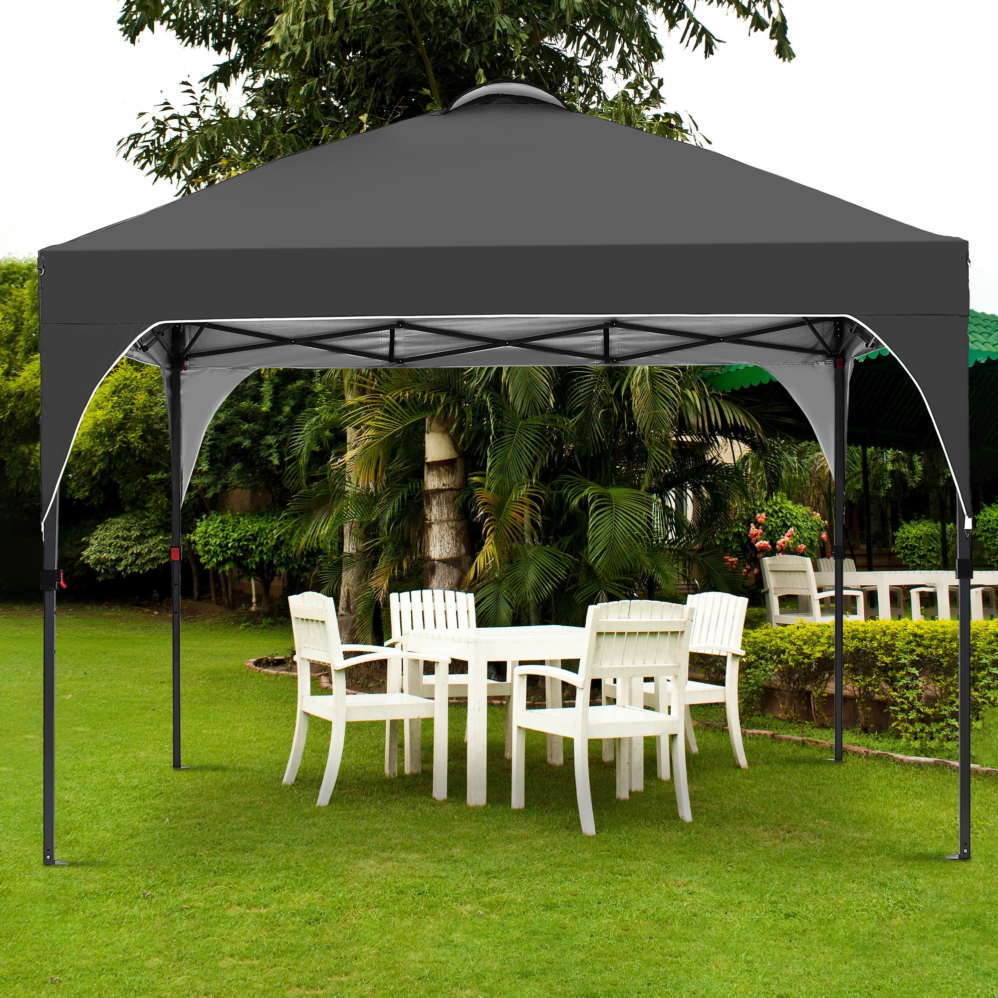 Ainfox 10'x10' Pop Up Canopy Tent, Easy-Setup Gazebo, Outdoor Canopy with 3 Adjustable Heights