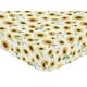 preview thumbnail 3 of 4, Sunflower Collection Girl Jersey Knit Fitted Crib Sheet - Yellow and Green Farmhouse Floral Watercolor Flower