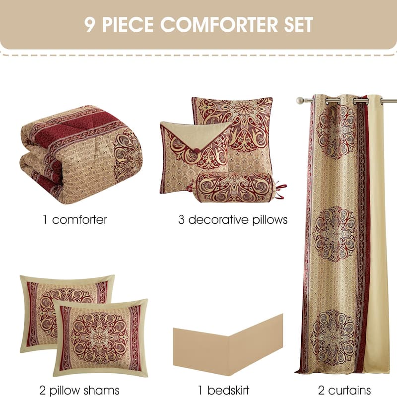 Nanshing Prince 9 Piece Elegant Medallion Comforter Set