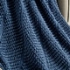 preview thumbnail 2 of 4, Wellco Reversible Soft Knitted Throw Blanket With Boho Tassels - 50" x 60", Solid Color, Blue