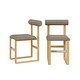 preview thumbnail 14 of 35, Corvus Caen Teddy Fabric Bar Stools with Wood Legs (Set of 2) Tan