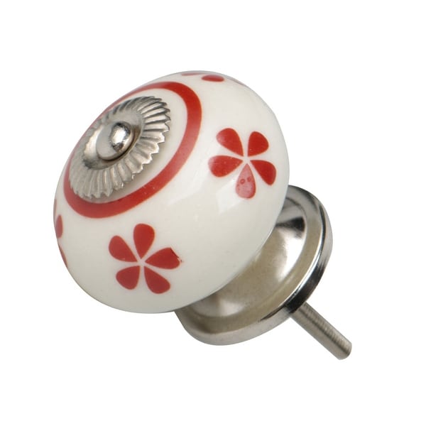 Ceramic Knobs Knobs Drawer Round Pull Handle Furniture Drawer Cupboard Wardrobe Dresser Door Decorative Red # 2 - Pink - 1pcs