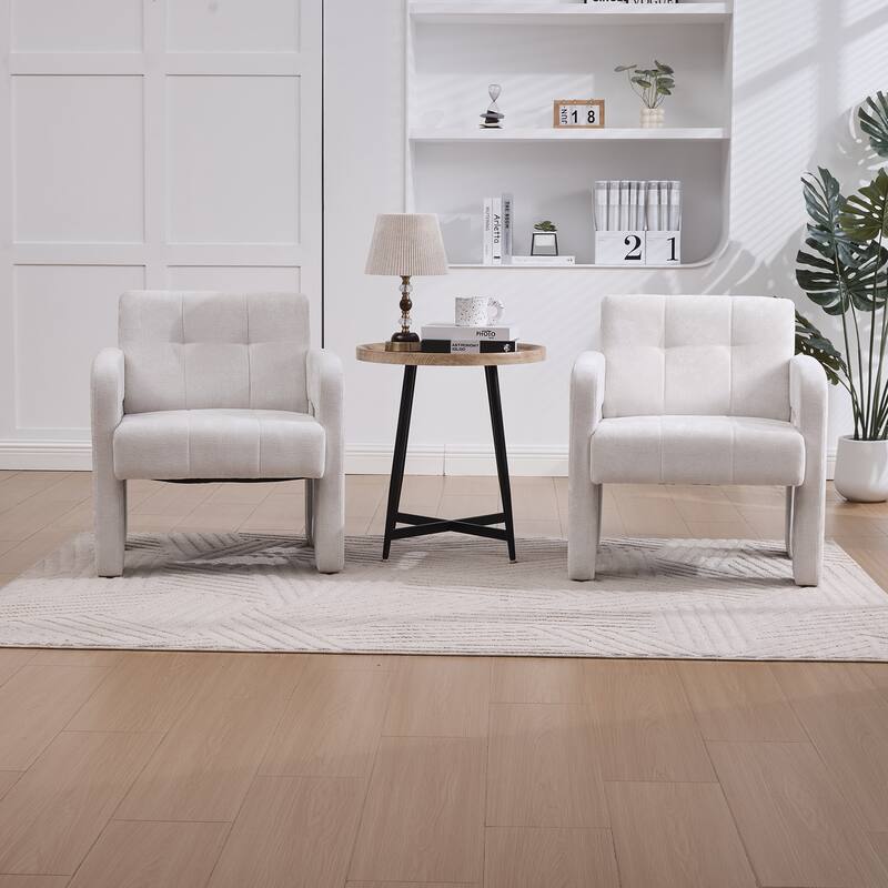 Modern Minimalist Single Armchair, Upholstered Accent Chair for Living Room, Bedroom, Office, Nordic Style Single Sofa Chair