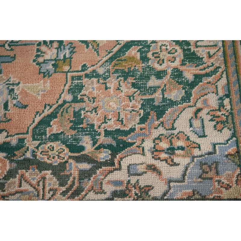 Traditional Mashad Persian Vintage Area Rug Handmade Wool Carpet - 6'5" x 10'1"