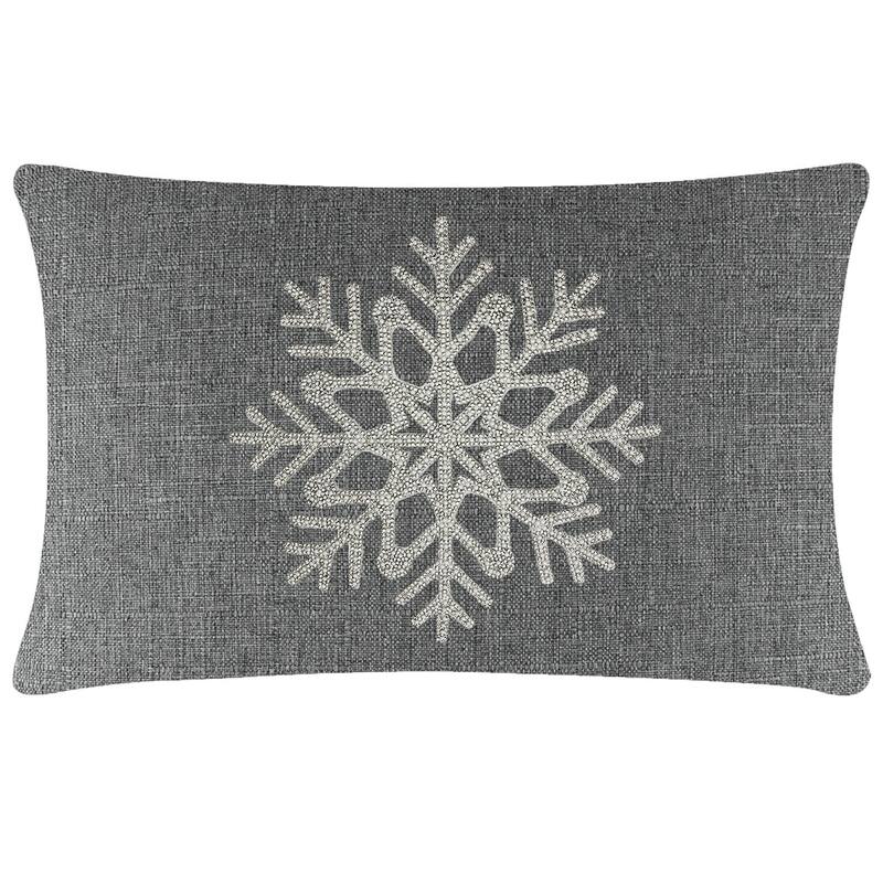 Sparkles Home Rhinestone Snowflake Pillow - Grey - 14 x 14