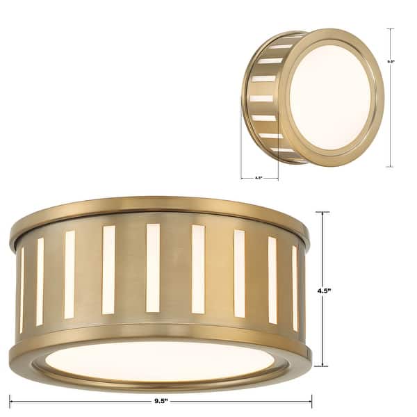 Kendal 2 Light Vibrant Gold Flush Mount
