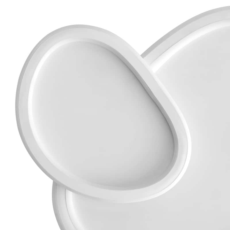 Matte White 2-Light Irregular Ring LED Flush Mount Ceiling Light