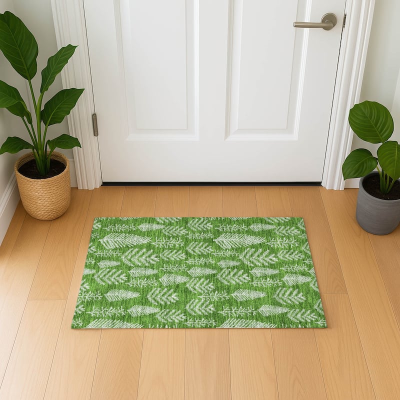 Premium Washable Super Soft Pinecone Mayfield Rug - Green - 1'8" x 2'6"