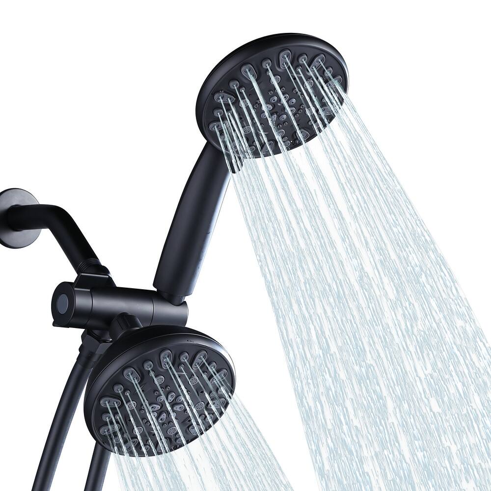 WOWOW 7-Spray 4.5 in. Dual Shower Head and Handheld Shower Head