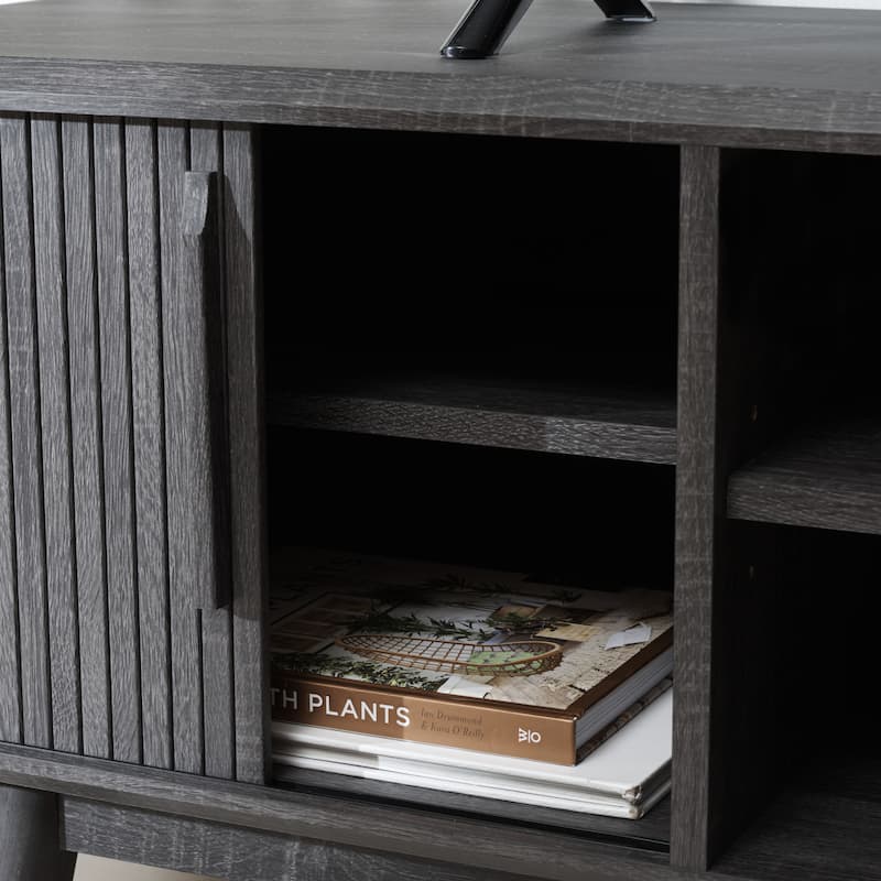 SAFAVIEH Aphra 2-Door 2-Shelf Entertainment Media Stand (Fits up to 65" Flatscreen TV) - 59 in. x 15.4 in. x 21.9 in.