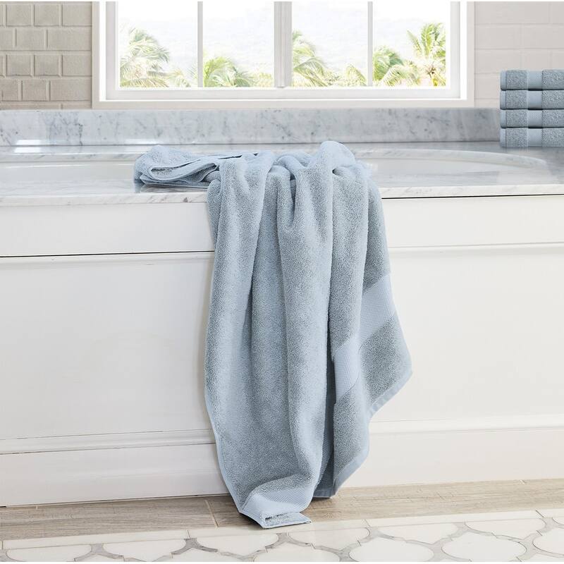 Delara Organic Cotton Luxuriously Plush Bath Sheet Pack of 4 |GOTS & OEKO-TEX Certified |650 GSM Long Staple | Quick Dry & Soft