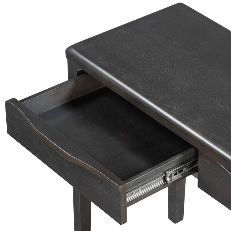 59.84"Elegant Console Table,Light Luxury Entryway Table with 3 Drawers,Farmhouse Sofa Table with Soft-Corner Design