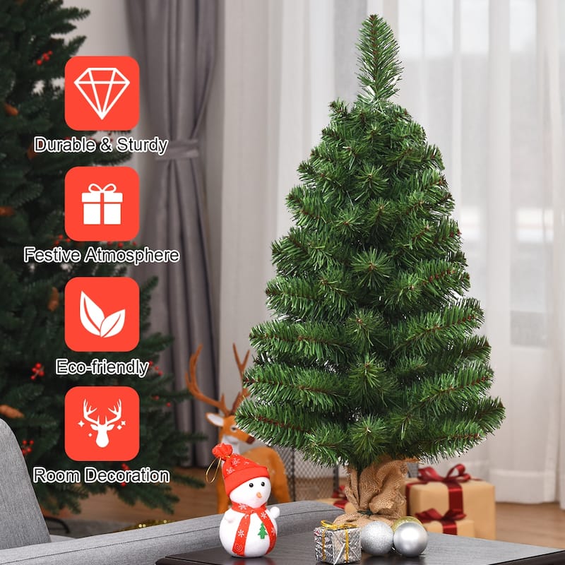 Costway 3Ft Artificial PVC Christmas Tree Tabletop Season Decoration