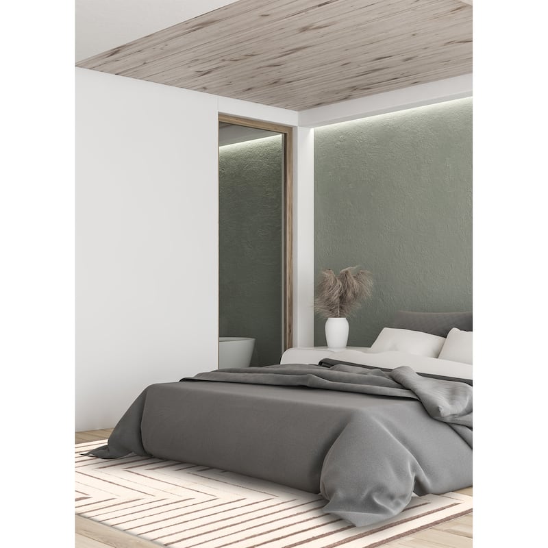 ECARPETGALLERY Hand-knotted Tangier Cream Wool Rug - 5'3 x 7'10