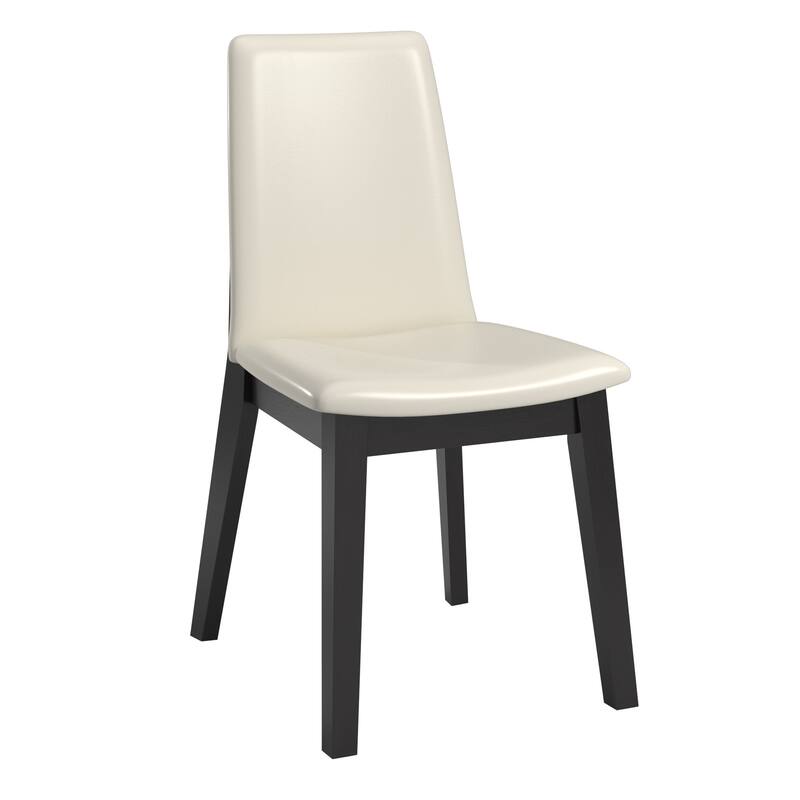 Harstad 42"-60" Extendable Round Dining Set with Vegan Leather Upholstered Chairs by iNSPIRE Q Modern